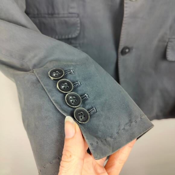 John Varvatos‎ Star USA Blazer Mens 40R Blue Cotton Unstructured Lightweight - Picture 5 of 8